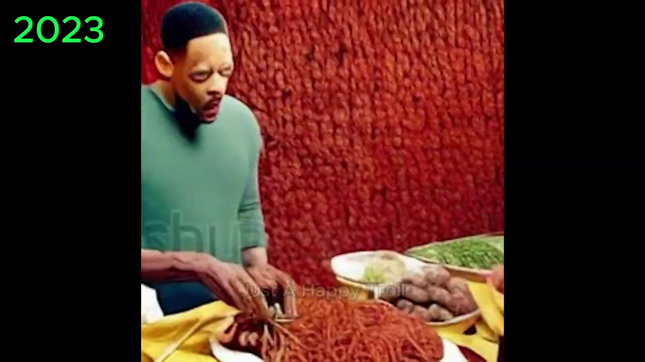 Will Smith Eating Spaghetti AI Video - (2023 vs 2024)