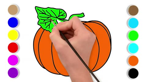 How to Draw Pumpkin and Coloring Easy Step by Step