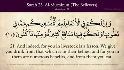 Quran: 23. Surat Al-Mu'minum (The Believers) Part 01: Arabic to English Translation HD