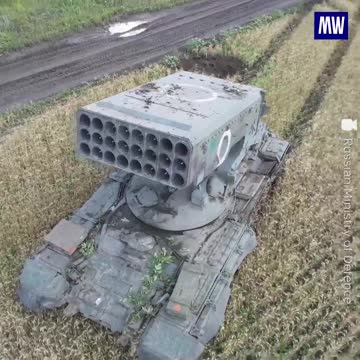 TOS-1 heavy flamethrower system in action