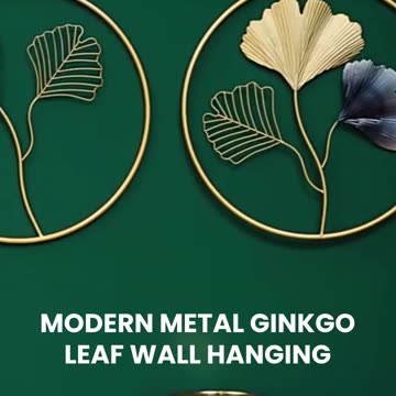 Contemporary Metal Ginkgo Leaf Wall Decor
