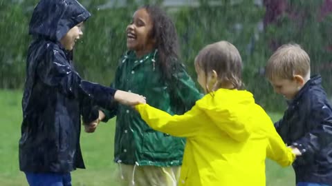 Children playing with beautiful way