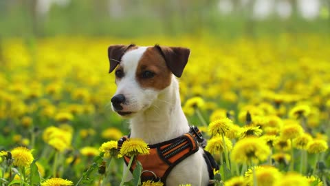 #Dog in a garden