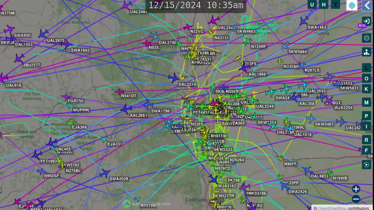 Denver Co Airport Airplane Time Lapse - Dec 19th 2024 -