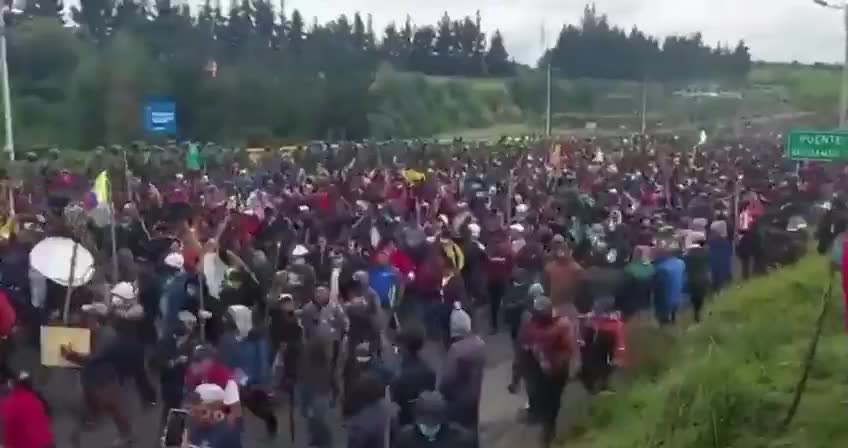 Nationwide anti-goverment protests/general strike due inflation price explosions continue in Ecuador