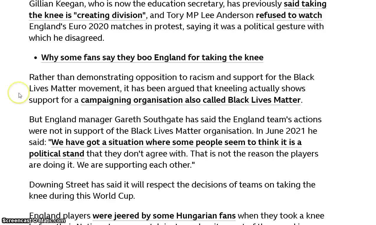 BBC promote kneeling