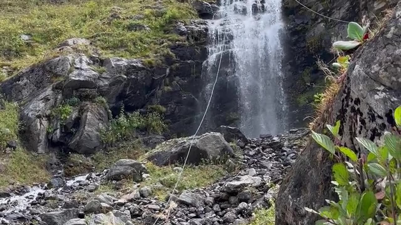 A Small Waterfall on a Mountain