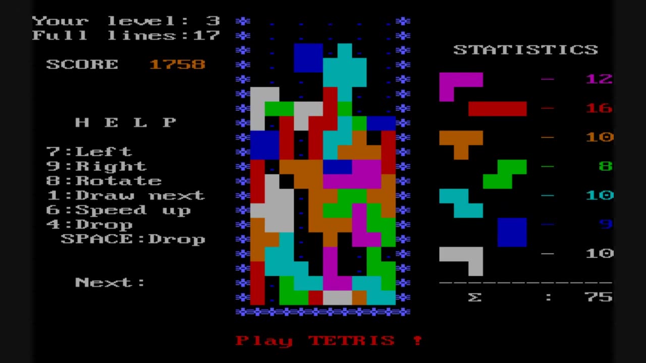 Review of Tetris (DOS)