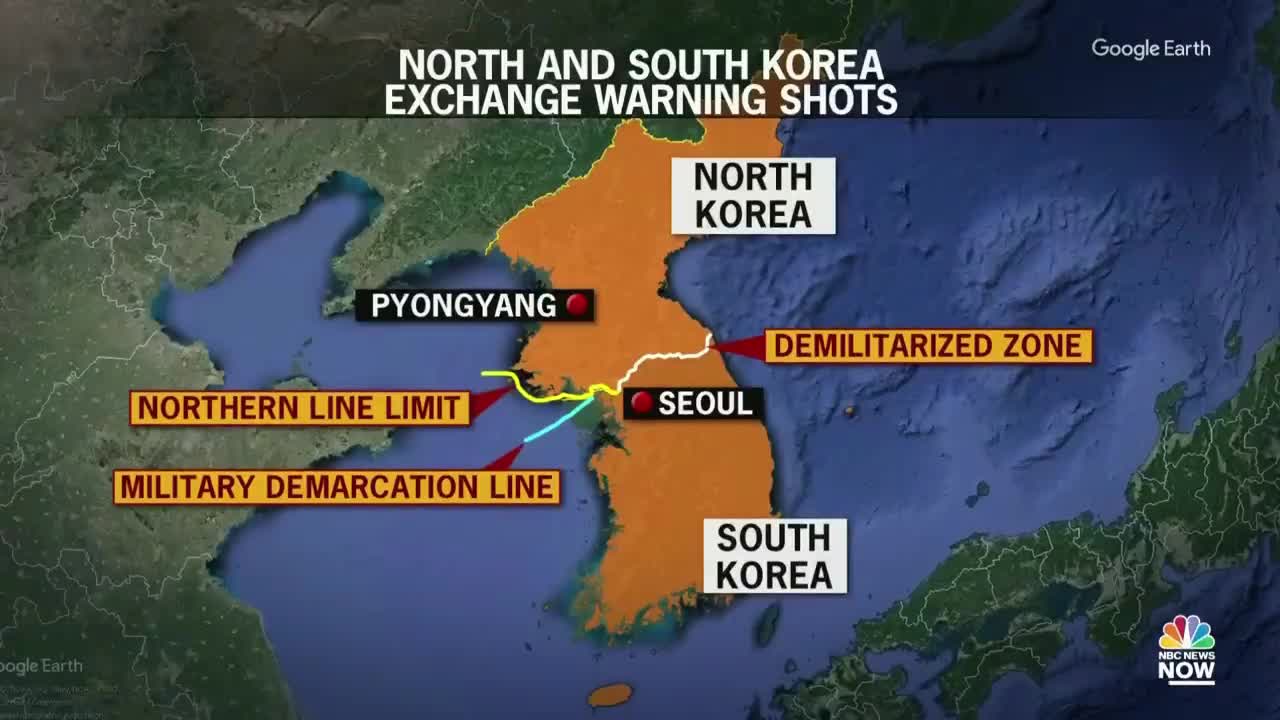 North And South Korea Exchange Warning Shots Along Sea Border