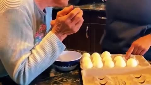 the parent suddenly smashes the egg open using the child's face 🤣