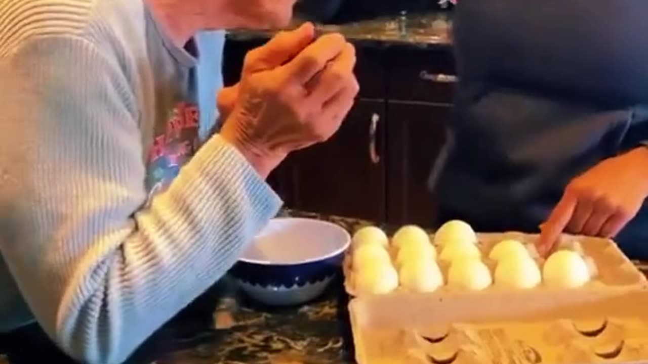 the parent suddenly smashes the egg open using the child's face 🤣