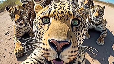 I take selfie with my friends like we are tigers 🤣