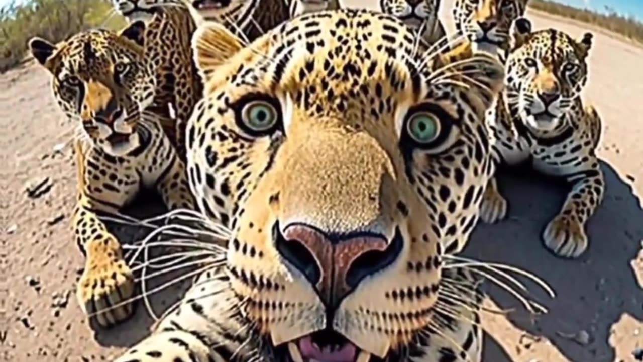 I take selfie with my friends like we are tigers 🤣
