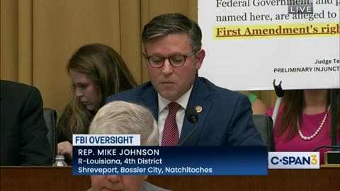 Rep. Mike Johnson Confronts FBI Director Christopher Wray Over Big Tech Case