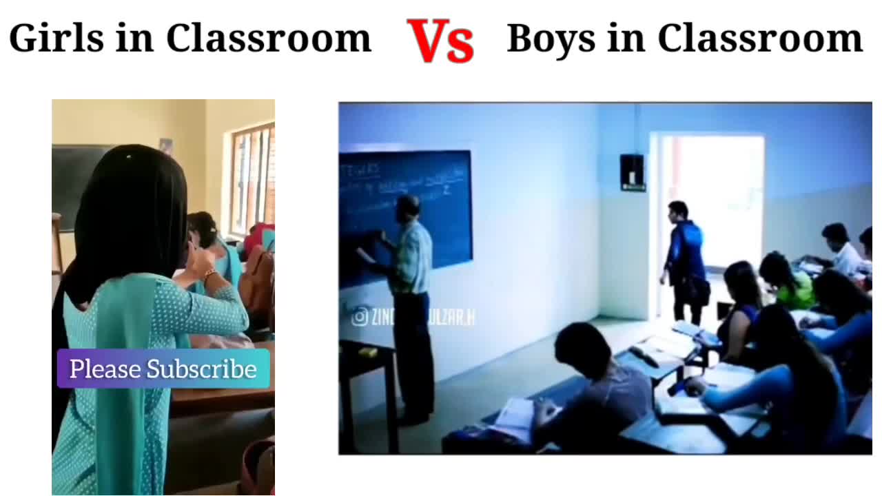 Girls in class room Vs boys in class room
