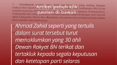 Surat Zahid Hamidi kepada Agong tular, benarkah 30 MP BN sokong Anwar?