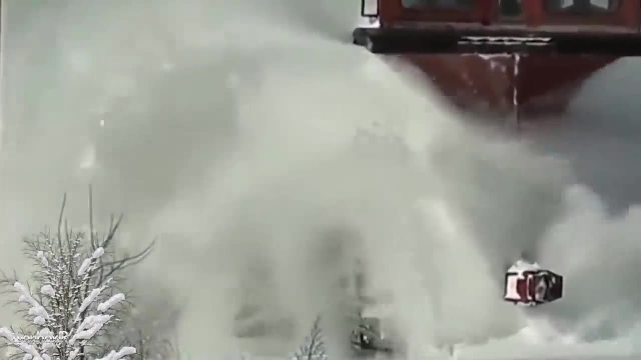 Awesome powerful snow plow train removal