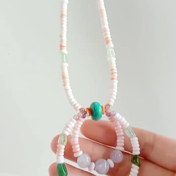 Beautiful Green Prehnite beads with colorful Tourmaline Rubellite Apyrite beads gemstone necklace