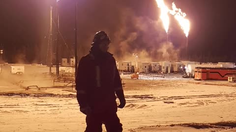A Fiery Winter Night North of Fort St. John