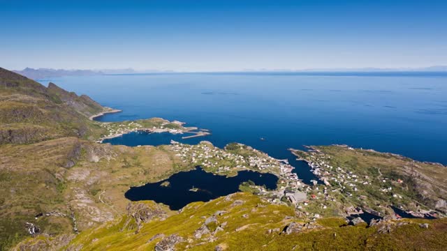 the villages of moskenes and sorvagen on the lofoten islands norway