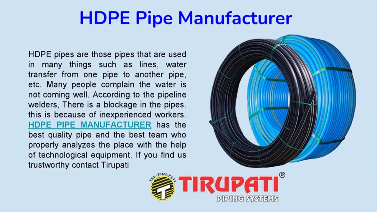 Top class Plastic Pipes Manufacturer and Supplier in India