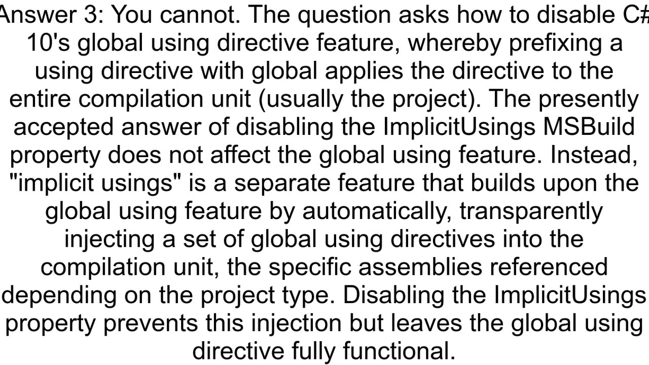 Disable default global using in C 10