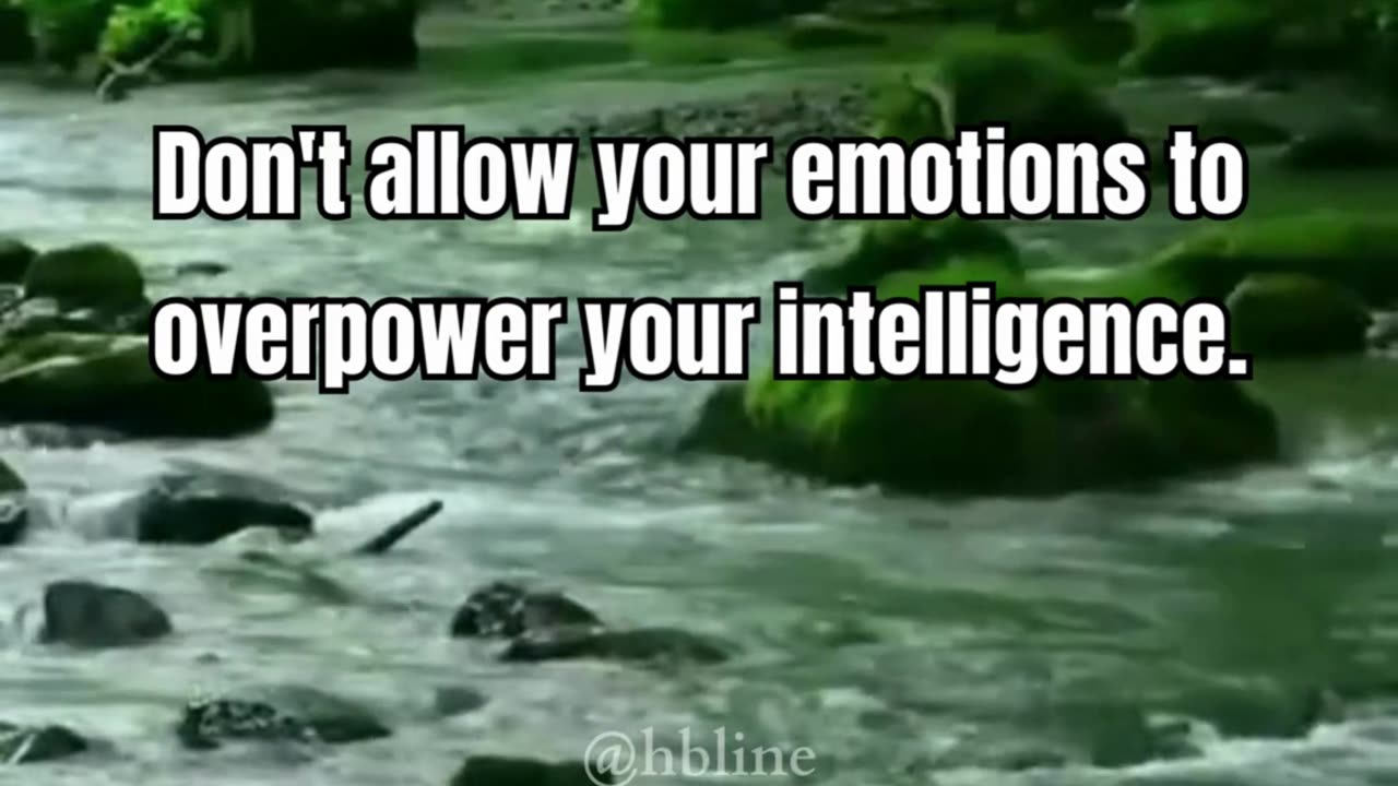 Don't allow your emotions to overpower your intelligence...23