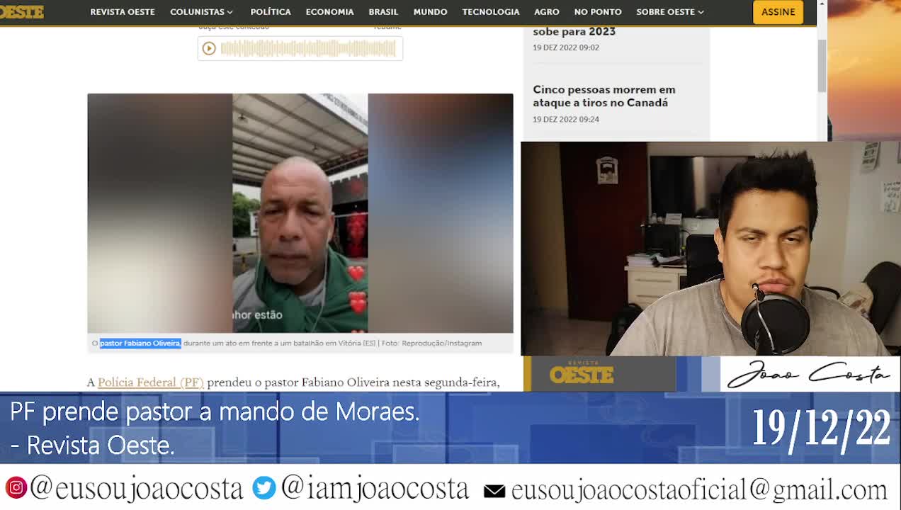 PF prende pastor a mando de Moraes.