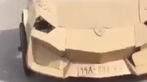 51# The paper picker made a car out of cardboard And that too lamb dense