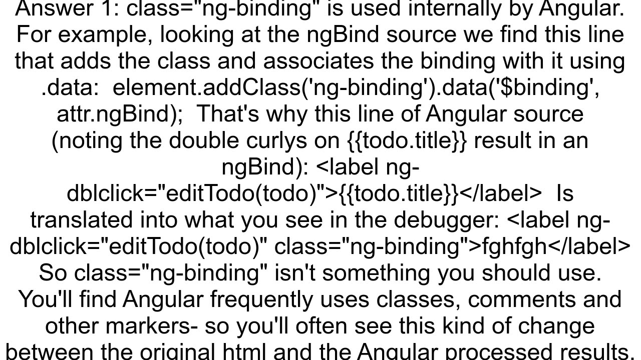 What is ngbinding for in AngularJS