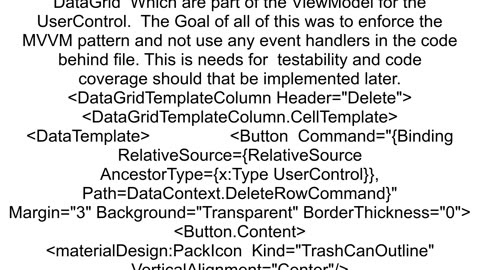 WPF DataGrid and Delete Button