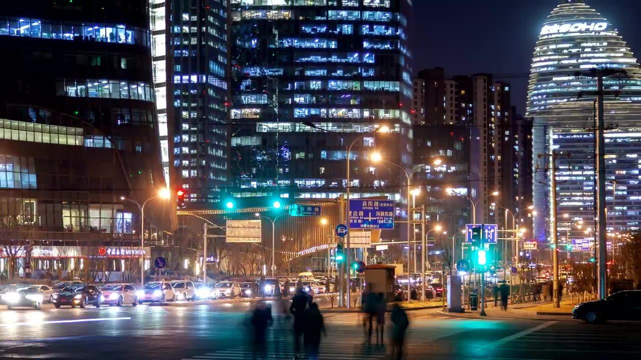 Night urban life in a Chinese city