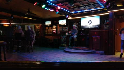 Doing Karaoke in Benidorm Spain.