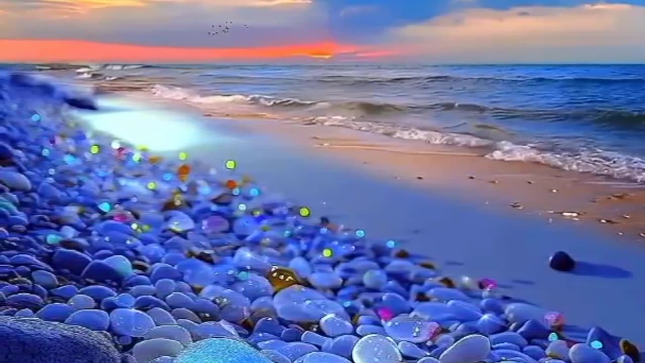 A Beautiful Lightning of Stones near Ocean