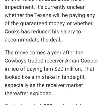 WR Brandin Cooks traded to the Cowboys