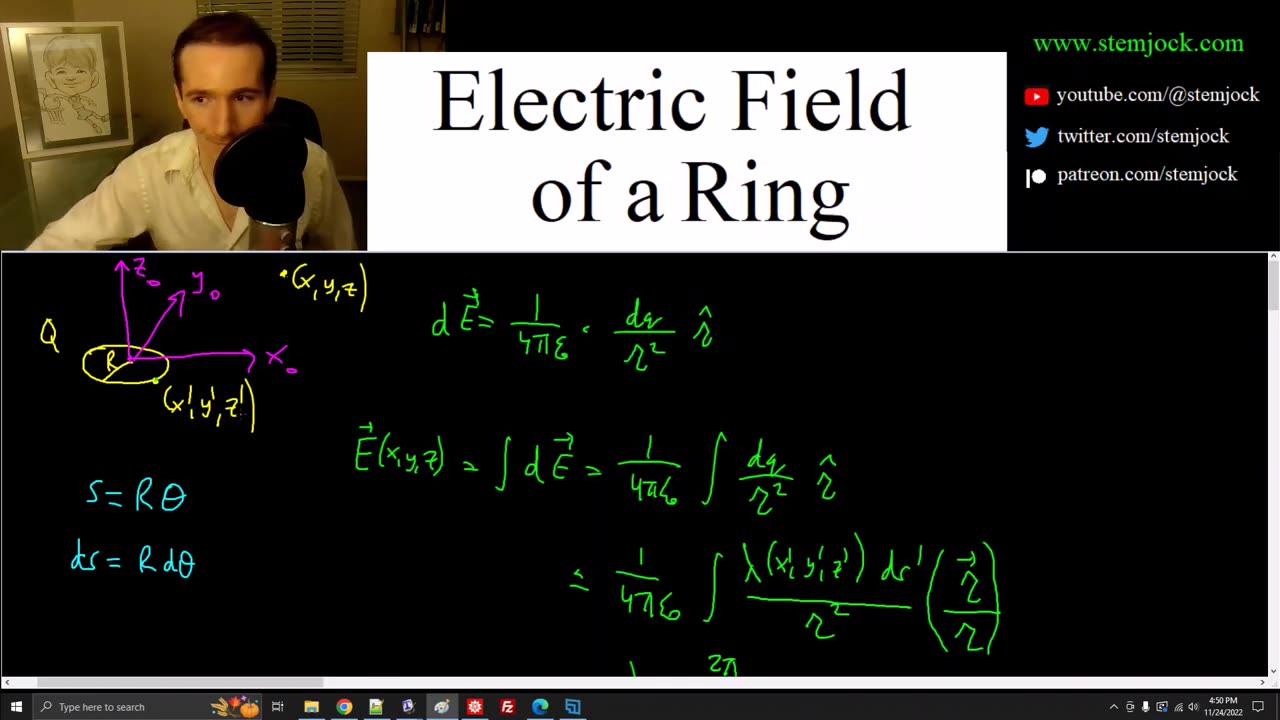 Physics - Electric Field of a Uniformly Charged Ring
