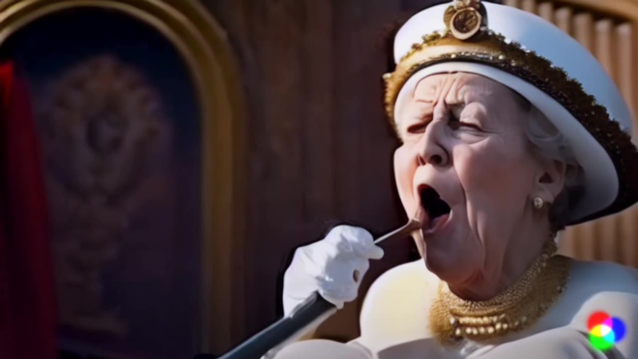 Queen Elizabeth eating out of a Toilet (AI)