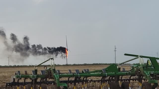 Lightning Strikes Wind Turbine