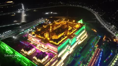 Yadadri Temple Night Drone Video _ Yadagirigutta Temple Night View