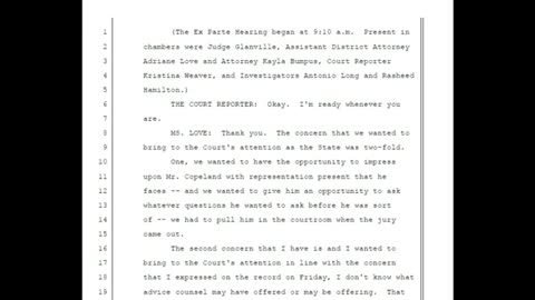 ILLEGAL;Woody Copeland Ex Parte Transcript