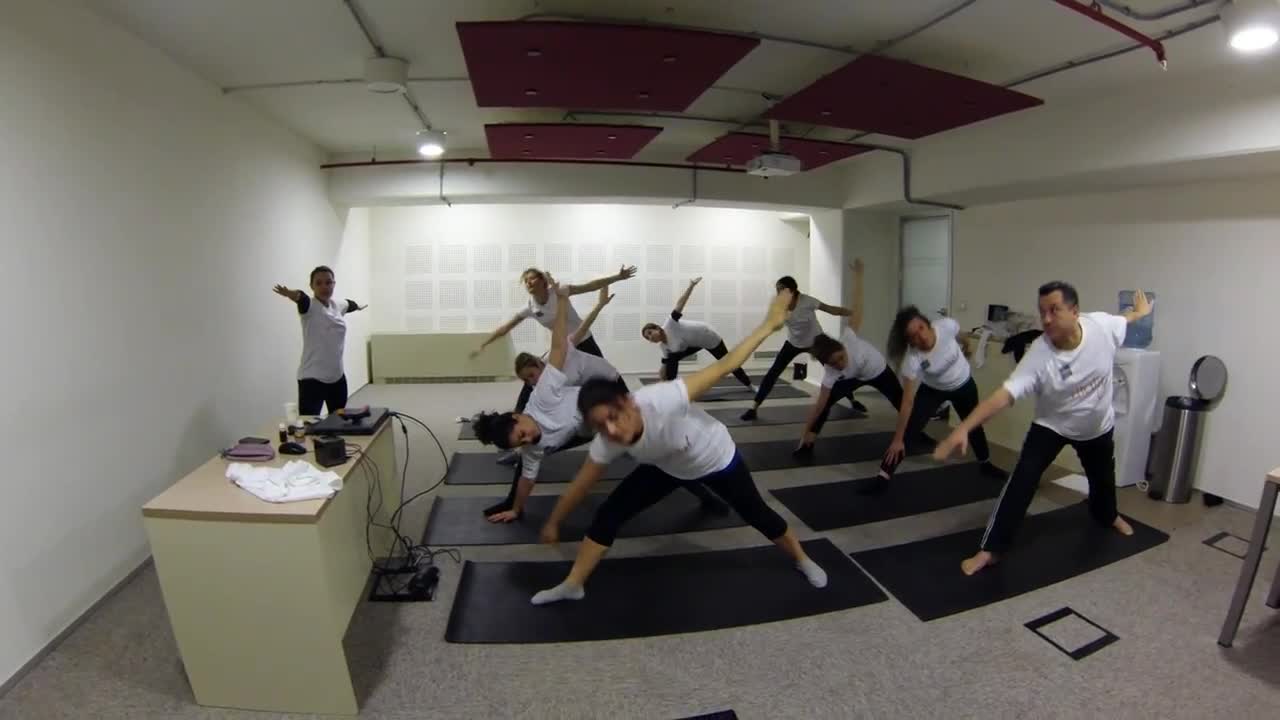 Vitality Week: Day 3 - Swissôtel Istanbul Team Practicing Yoga