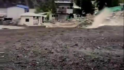 MASSIVE landslide due to heavy rain in the mountains.