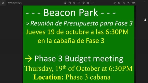 Beacon Park Fase 3 - Presupuesto propuesto para el 2024