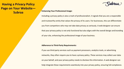 Having a Privacy Policy Page on Your Website — Subraa