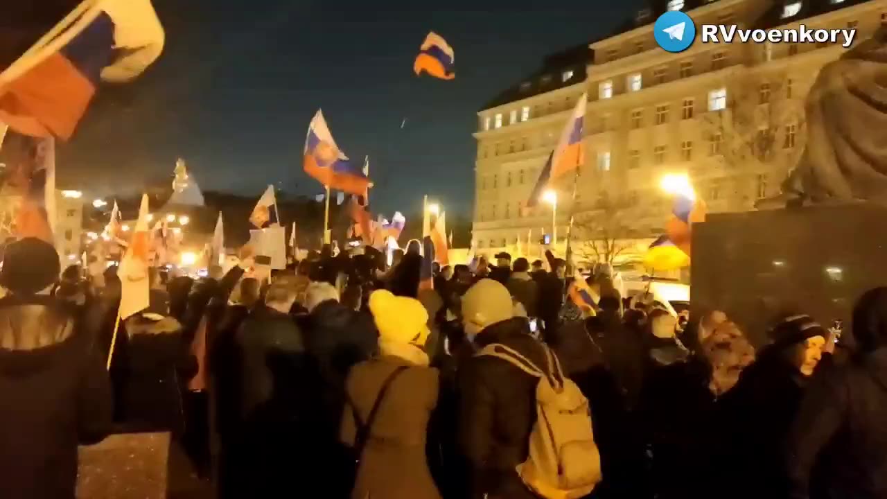 Outside of the American embassy in Slovakia