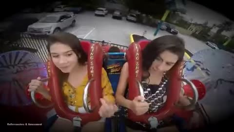 Scared #BEAUTIFUL_GIRLS ON #SLINGSHOT_RIDE . Best slingshot ride no 2