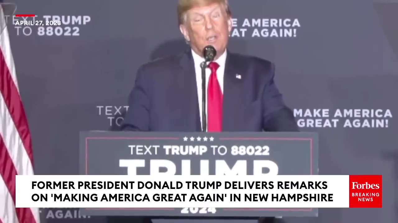 JUST IN: Trump Mocks Biden's 'Prepackaged Video' Announcement Of 2024 Reelection Bid In NH Speech