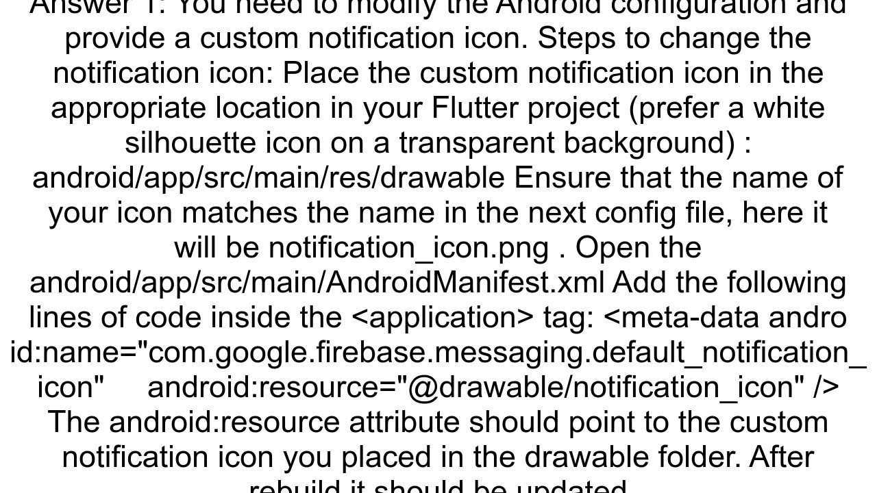 How to change notification icon sent from Firebase Cloud Messaging Flutter