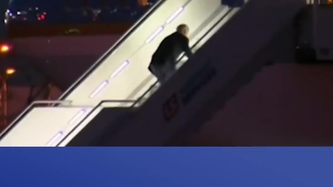 Biden trips going upstairs again
