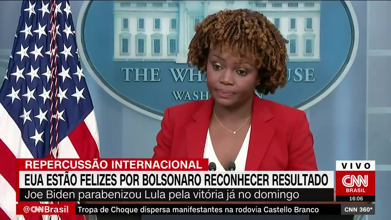 Estados Unidos estão felizes por Bolsonaro reconhecer resultado | CNN 360°